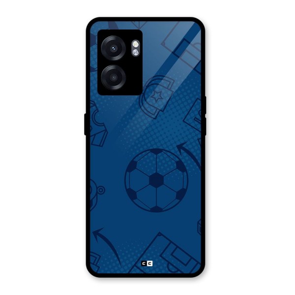 Football Texture Glass Back Case for Realme Narzo 50 5G