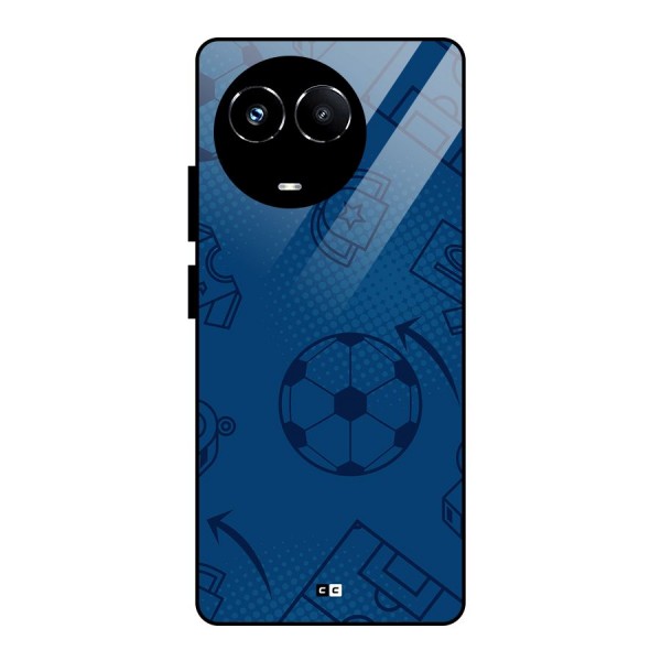 Football Texture Glass Back Case for Realme Narzo 60X