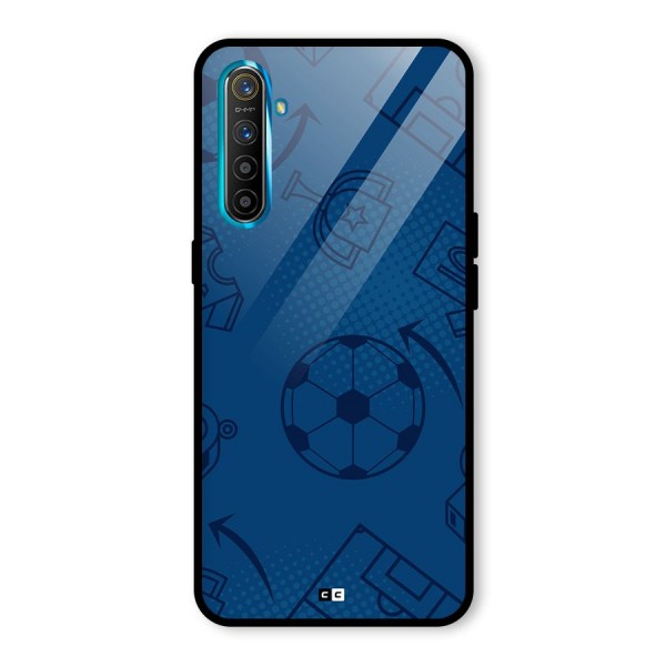 Football Texture Glass Back Case for Realme X2