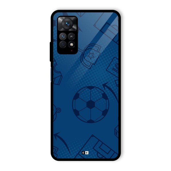 Football Texture Glass Back Case for Redmi Note 11 Pro