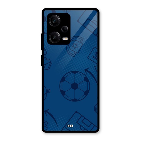 Football Texture Glass Back Case for Redmi Note 12 Pro