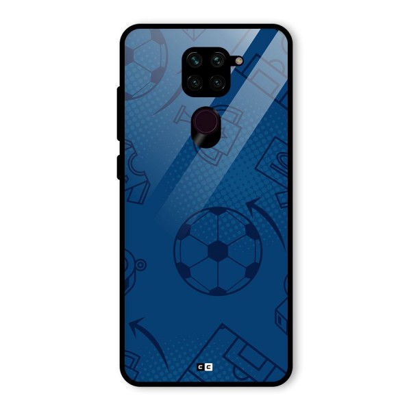 Football Texture Glass Back Case for Redmi Note 9