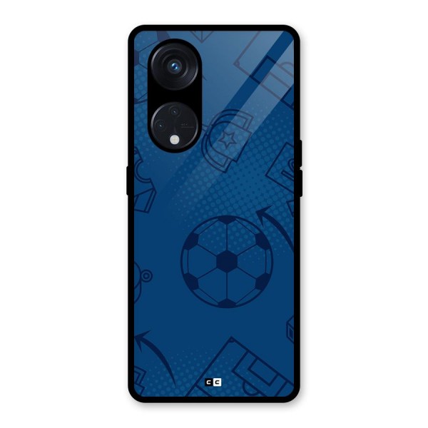 Football Texture Glass Back Case for Reno8 T 5G