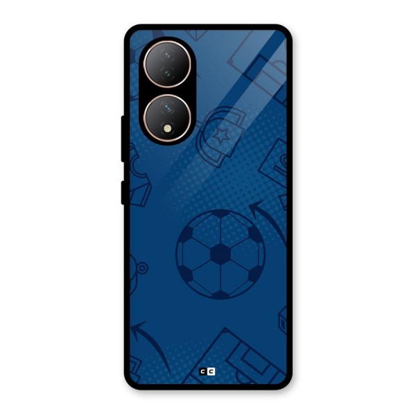 Football Texture Glass Back Case for Vivo T2