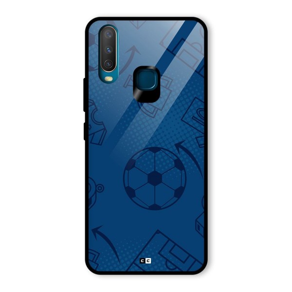 Football Texture Glass Back Case for Vivo U10