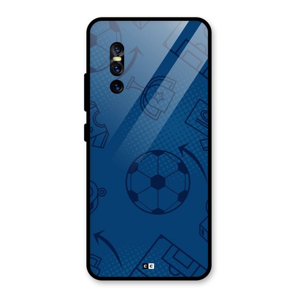 Football Texture Glass Back Case for Vivo V15 Pro