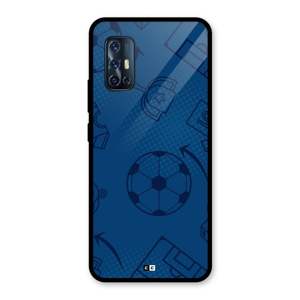 Football Texture Glass Back Case for Vivo V17