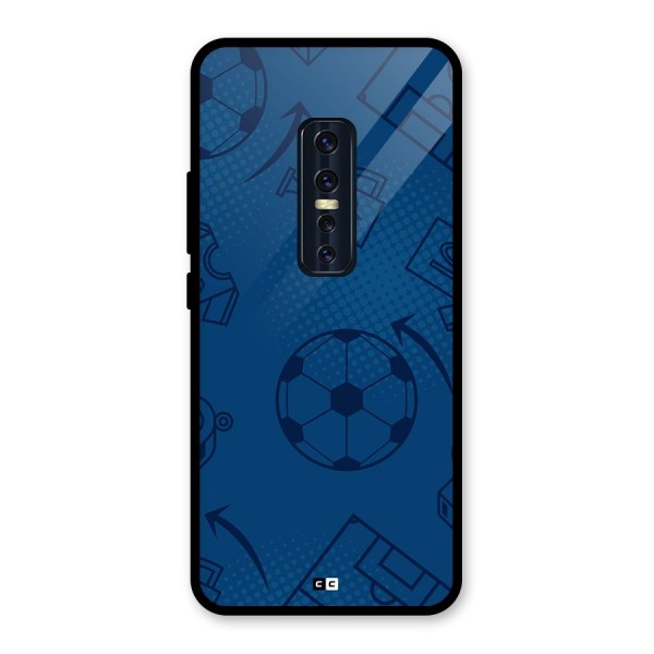 Football Texture Glass Back Case for Vivo V17 Pro