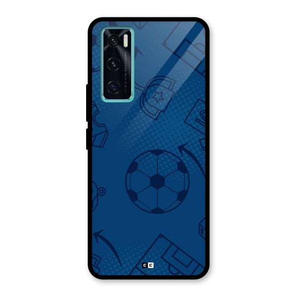 Football Texture Glass Back Case for Vivo V20 SE