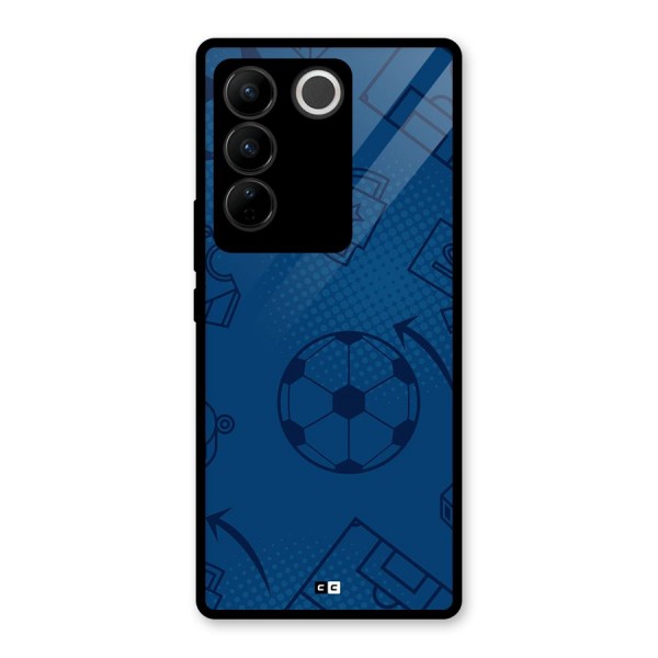 Football Texture Glass Back Case for Vivo V27