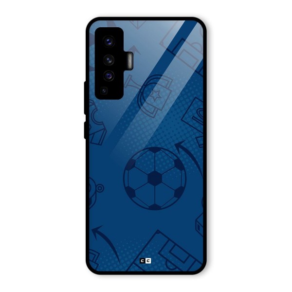 Football Texture Glass Back Case for Vivo X50