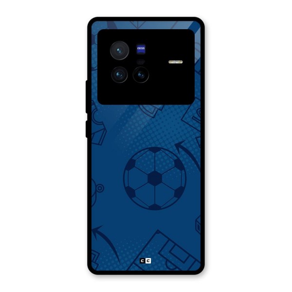 Football Texture Glass Back Case for Vivo X80