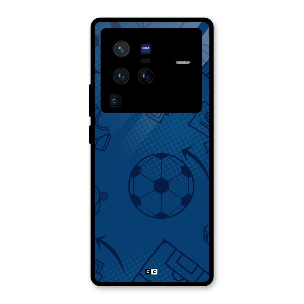 Football Texture Glass Back Case for Vivo X80 Pro