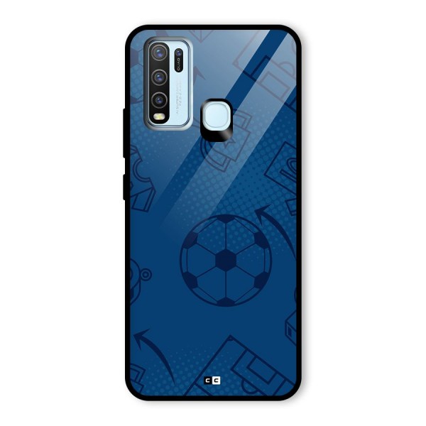 Football Texture Glass Back Case for Vivo Y30