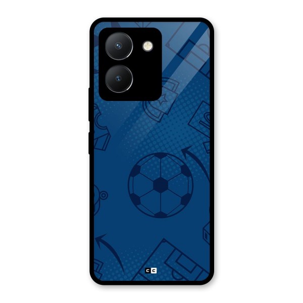 Football Texture Glass Back Case for Vivo Y36