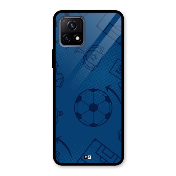 Football Texture Glass Back Case for Vivo Y72 5G