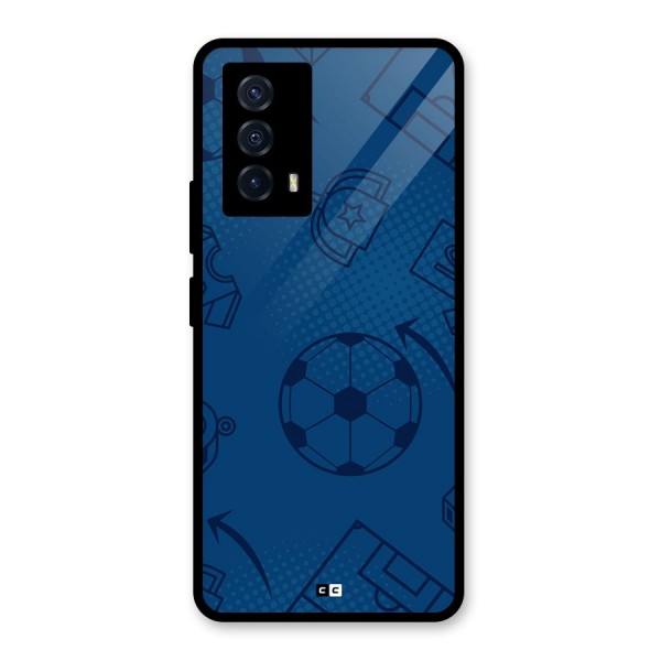 Football Texture Glass Back Case for Vivo iQOO Z5