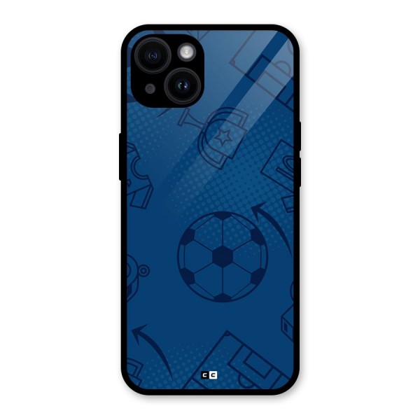 Football Texture Glass Back Case for iPhone 14