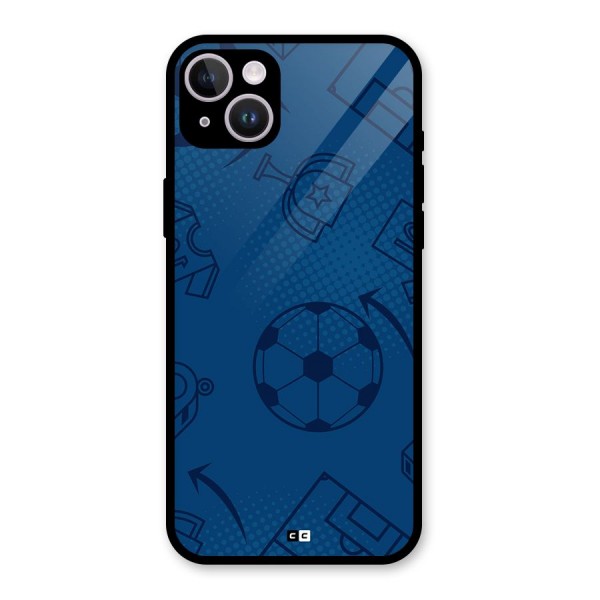 Football Texture Glass Back Case for iPhone 14 Plus