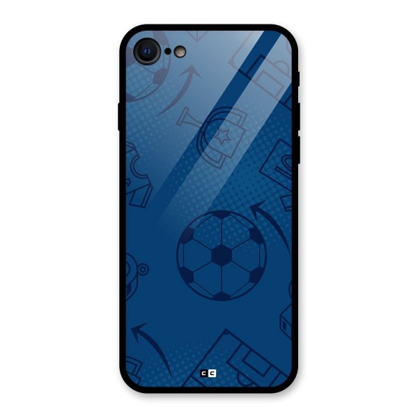 Football Texture Glass Back Case for iPhone SE 2020