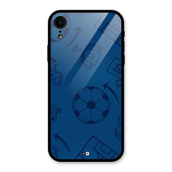 Football Texture Glass Back Case for iPhone XR