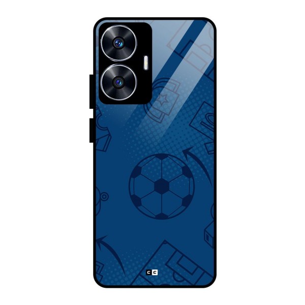 Football Texture Glass Back Case for realme C55