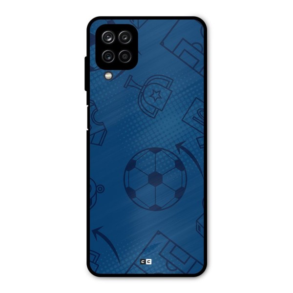 Football Texture Metal Back Case for Galaxy A12