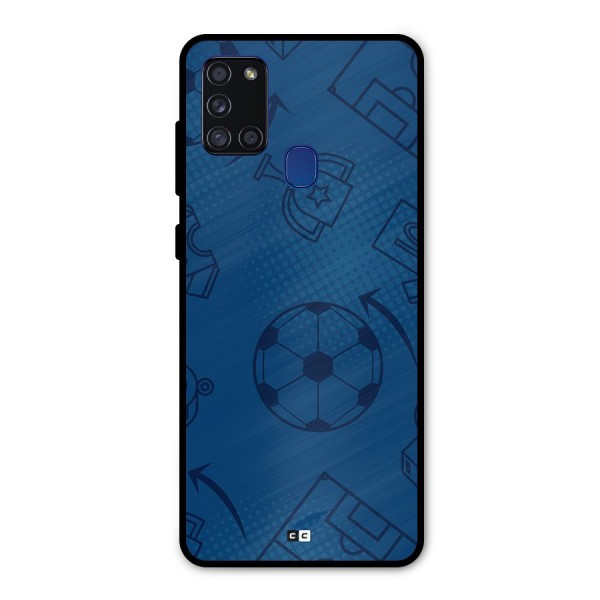 Football Texture Metal Back Case for Galaxy A21s