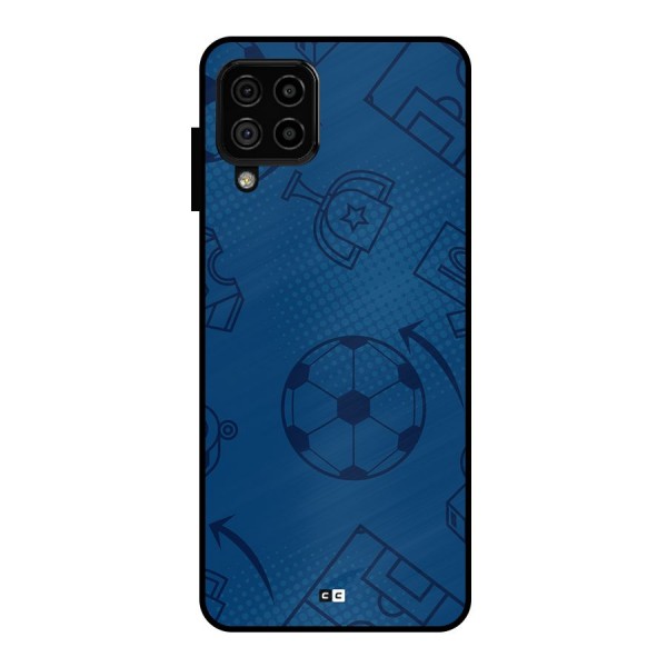 Football Texture Metal Back Case for Galaxy A22 4G