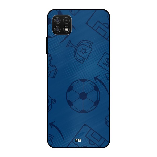 Football Texture Metal Back Case for Galaxy A22 5G