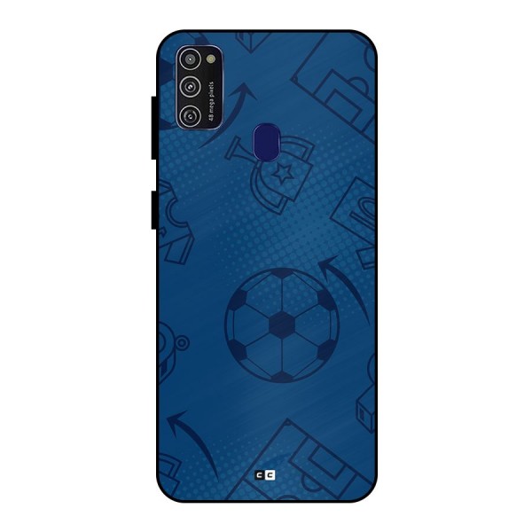 Football Texture Metal Back Case for Galaxy M21