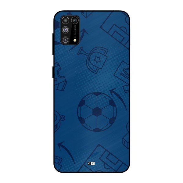 Football Texture Metal Back Case for Galaxy M31