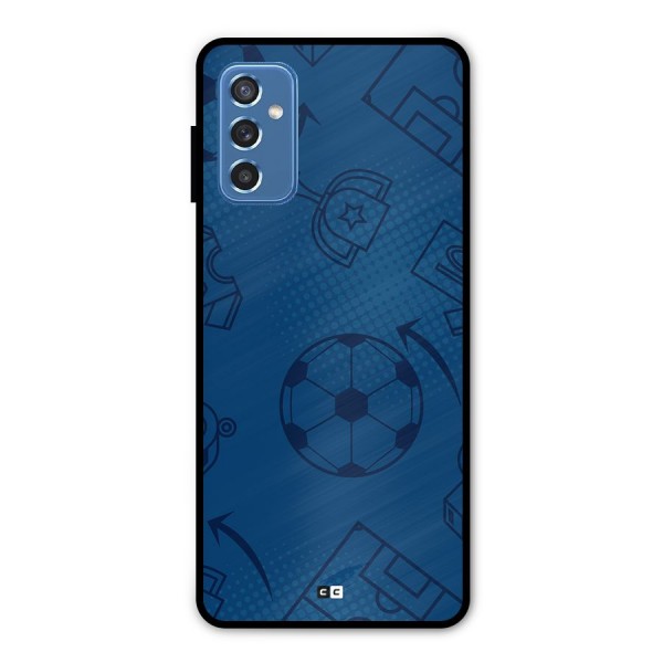 Football Texture Metal Back Case for Galaxy M52 5G