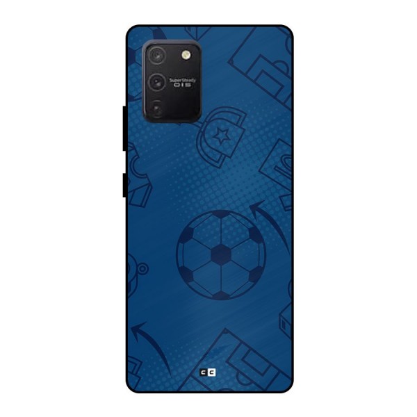 Football Texture Metal Back Case for Galaxy S10 Lite