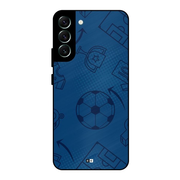 Football Texture Metal Back Case for Galaxy S22 Plus 5G