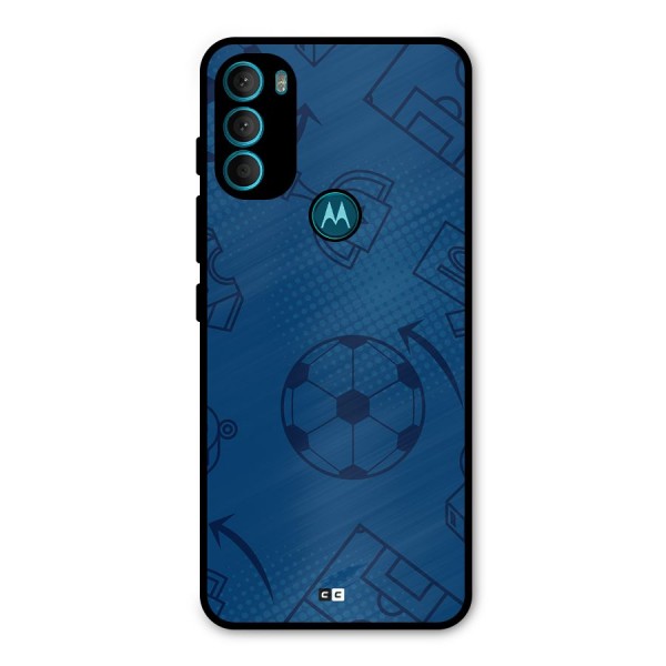 Football Texture Metal Back Case for Moto G71 5G