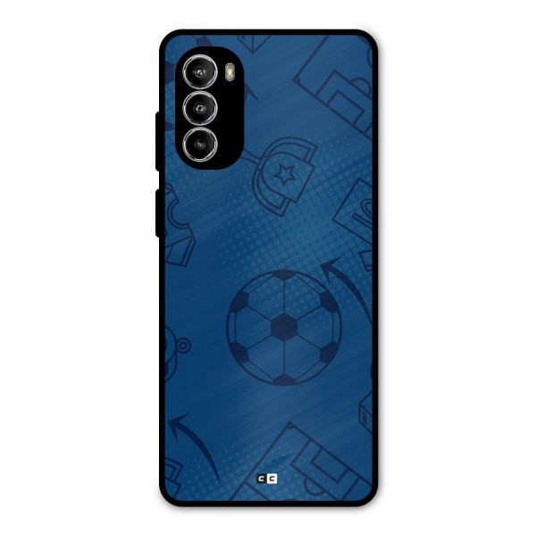 Football Texture Metal Back Case for Moto G82