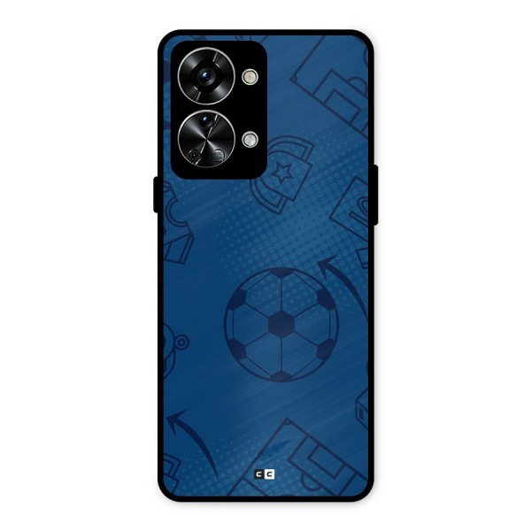 Football Texture Metal Back Case for OnePlus Nord 2T