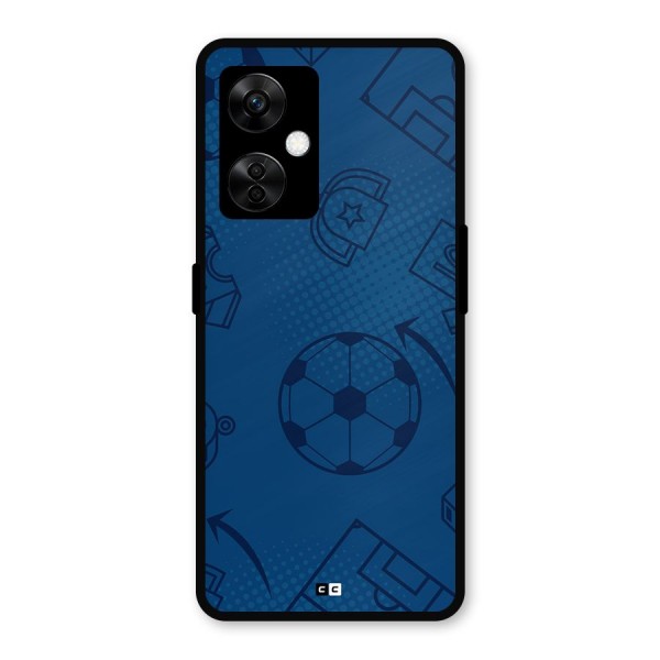 Football Texture Metal Back Case for OnePlus Nord CE 3 Lite