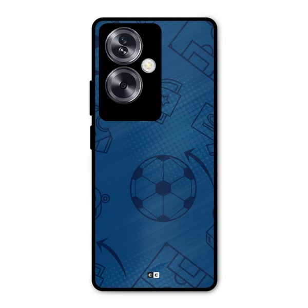 Football Texture Metal Back Case for Oppo A79 5G