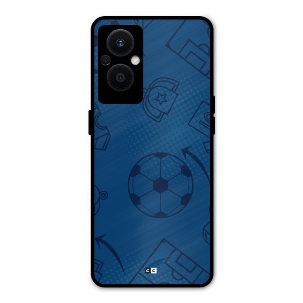 Football Texture Metal Back Case for Oppo F21 Pro 5G