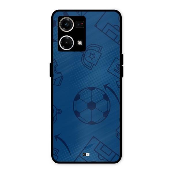 Football Texture Metal Back Case for Oppo F21s Pro 4G