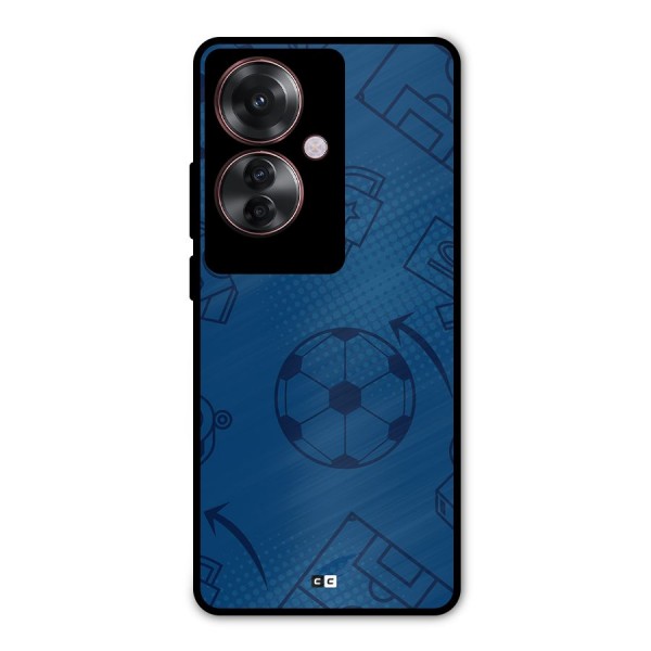 Football Texture Metal Back Case for Oppo F25 Pro