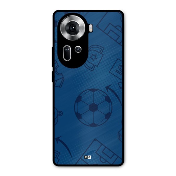 Football Texture Metal Back Case for Oppo Reno11 5G