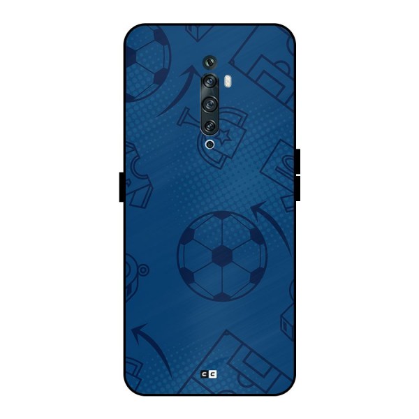 Football Texture Metal Back Case for Oppo Reno2 F