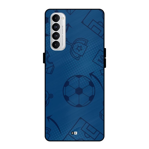 Football Texture Metal Back Case for Oppo Reno4 Pro