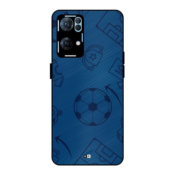 Football Texture Metal Back Case for Oppo Reno7 Pro 5G