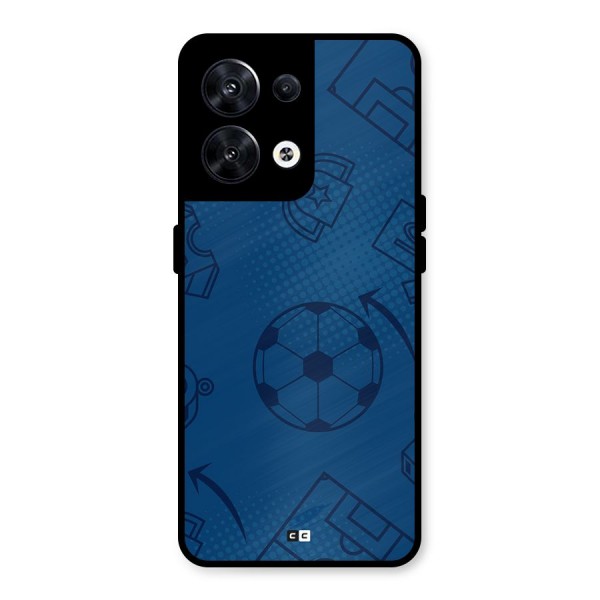 Football Texture Metal Back Case for Oppo Reno8 5G