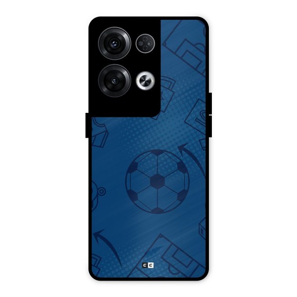 Football Texture Metal Back Case for Oppo Reno8 Pro 5G