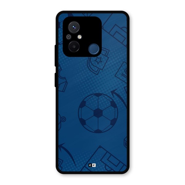 Football Texture Metal Back Case for Poco C55